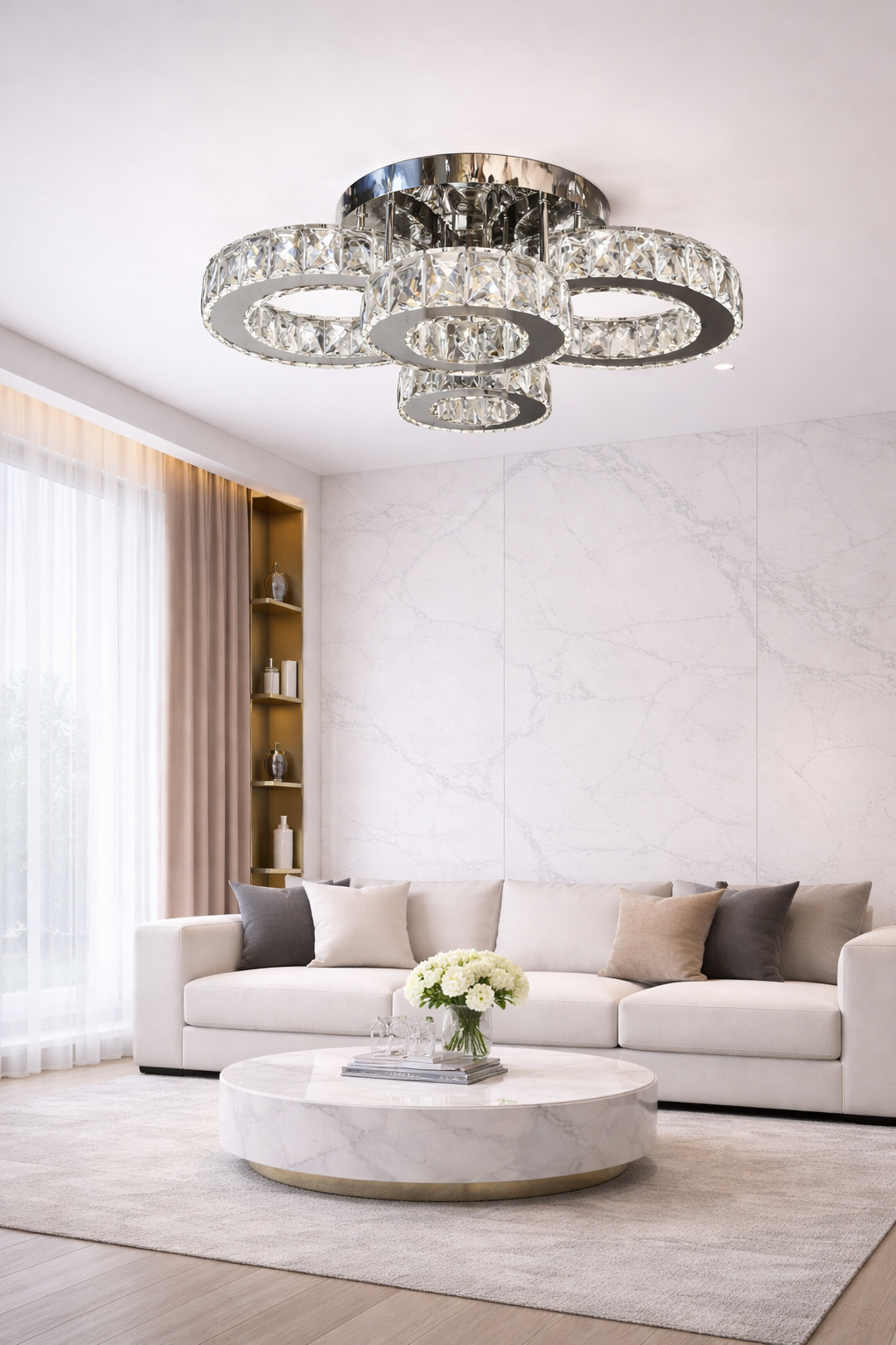 LED φωτιστικό οροφής "crystal 4 ring"